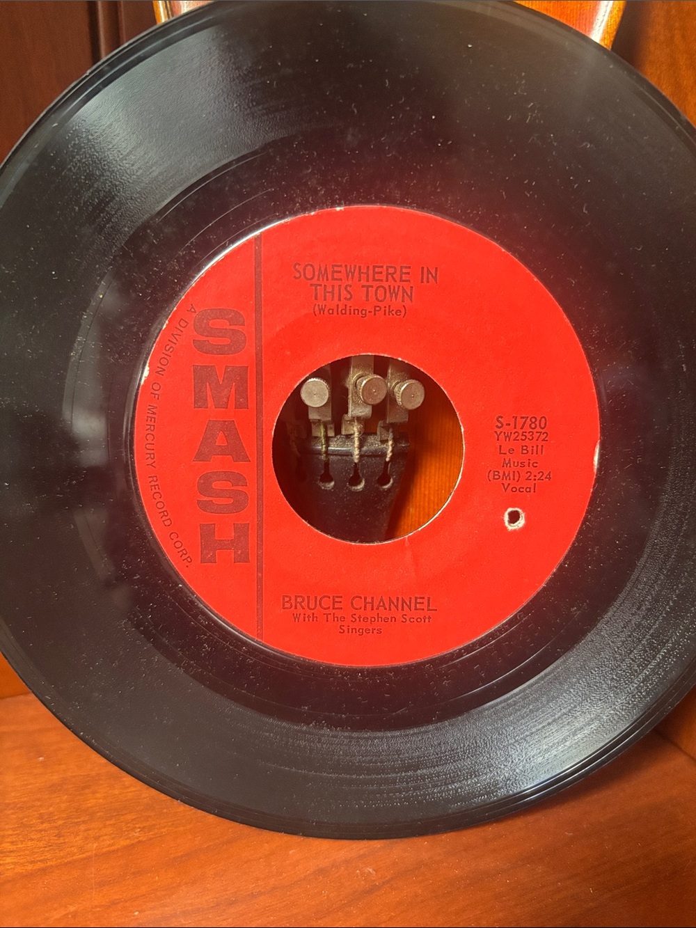Bruce Channel 'Somewhere In This Town' 45 RPM Vinyl - Red Label